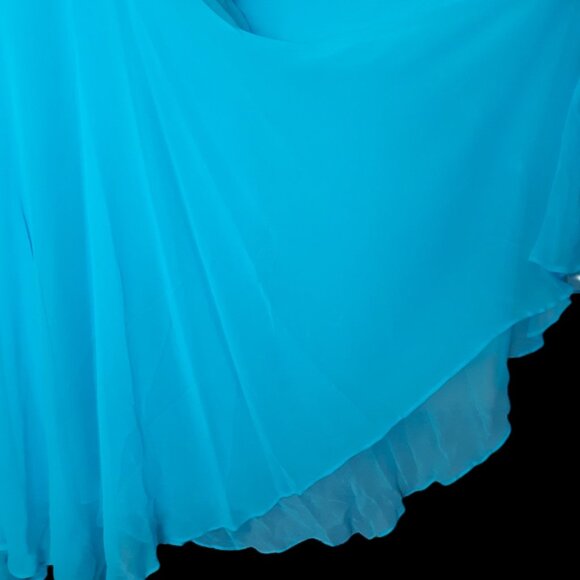 Donna Ricco Y2K VTG Silk Chiffon Maxi Halter Dress Flowy Fairy Romantic Size 16 - Picture 6 of 16